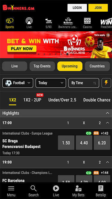 Bwinners Gambia Mobile App