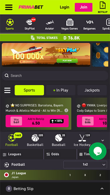 Primabet Gambia Mobile App
